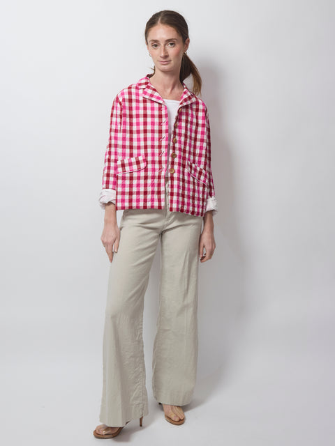 Jacket Juliana, red & pink check