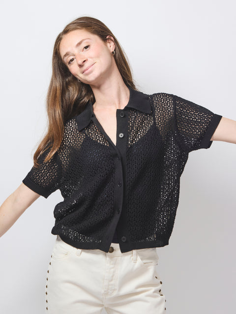 Crochet Polo, Black