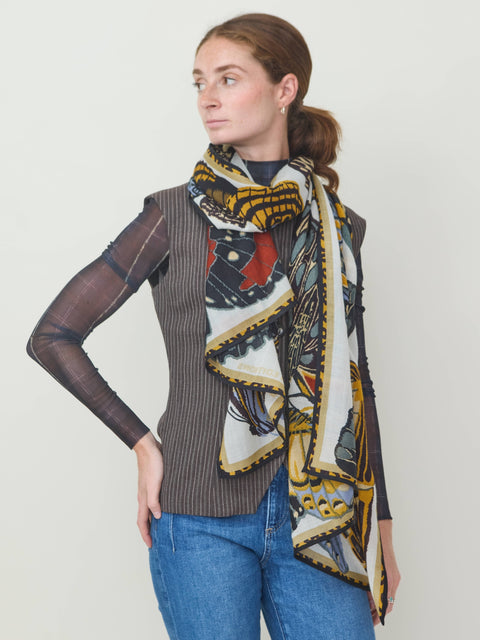 Papillon scarf, white