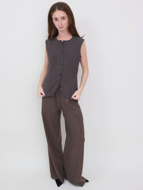 Menea, Dark Brown Pinstripe