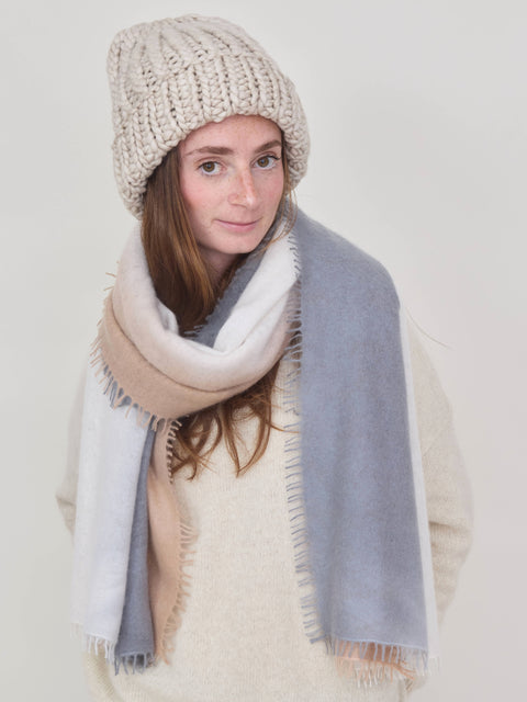 Luxo Cashmere Scarf, grey/cream/beige