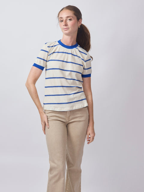 Classic Ringer Tee, blue stripe