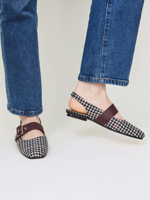 Farrah, black & white tweed
