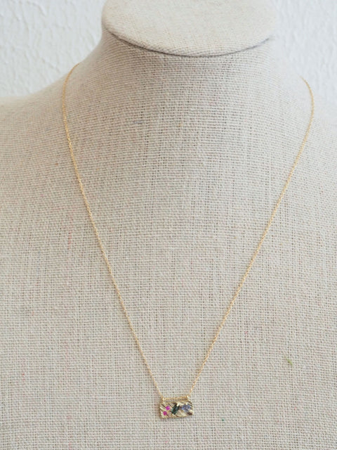 Spring Collage Necklace, 14k