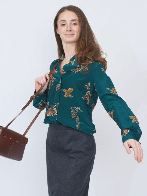 Fable Blouse, peacock blue