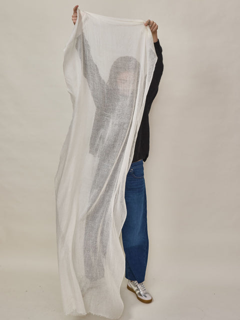 Whisper Cashmere Scarf, Ivory