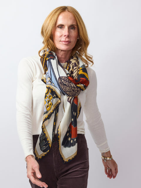 Papillons Scarf, Blanc