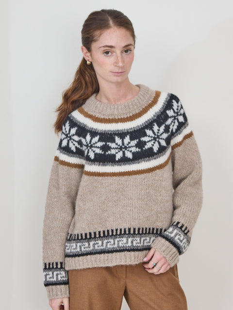 Snowflake Fairisle Pullover, Oat