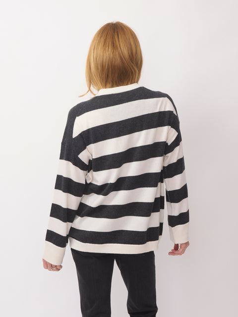 Boyfriend Striped Sweater, Multi