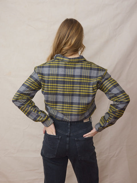 Ondine Flannel, Grey Plaid