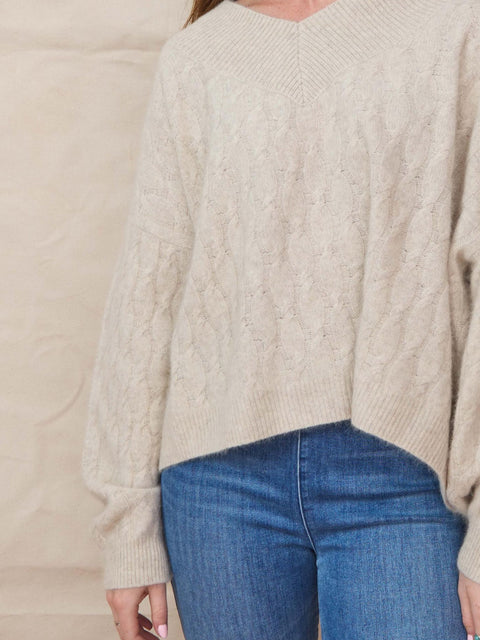 Cozy V-neck, Ivory