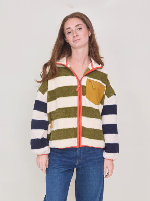 Plush Terrain Full Zip, mixed heritage stripe
