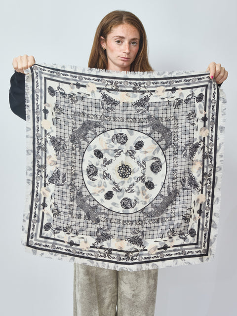 Roses & Cats Reversible Wool bandana