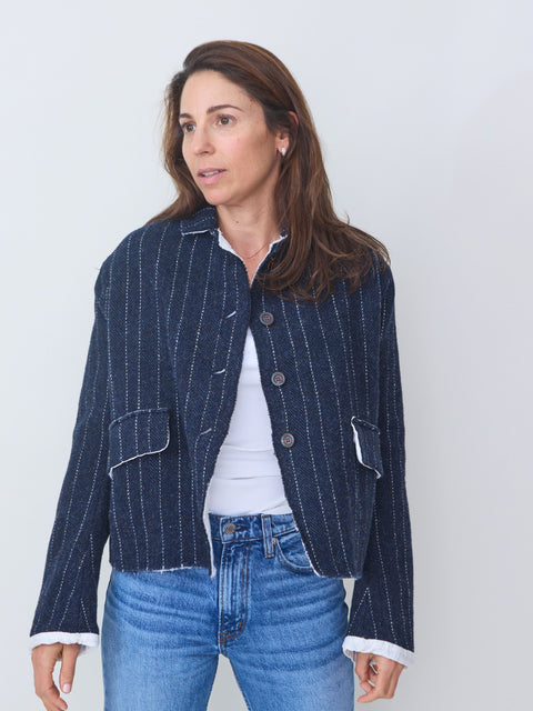 Jacket Vada, navy pinstripe