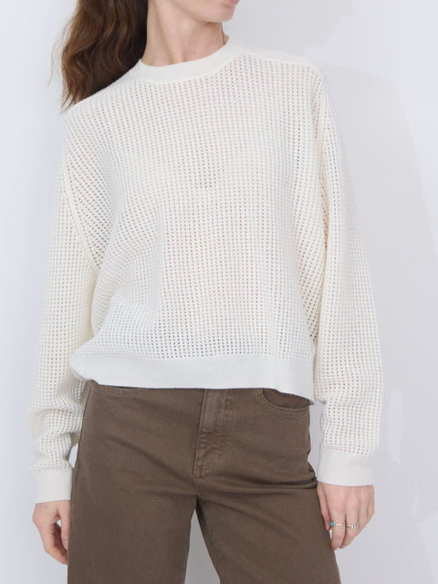 Open Knit Crew, Fleur de Sel