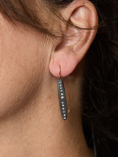 Spear Black Bronze Earring