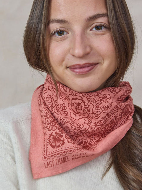 Natural Silk Bandana, Cameo Pink