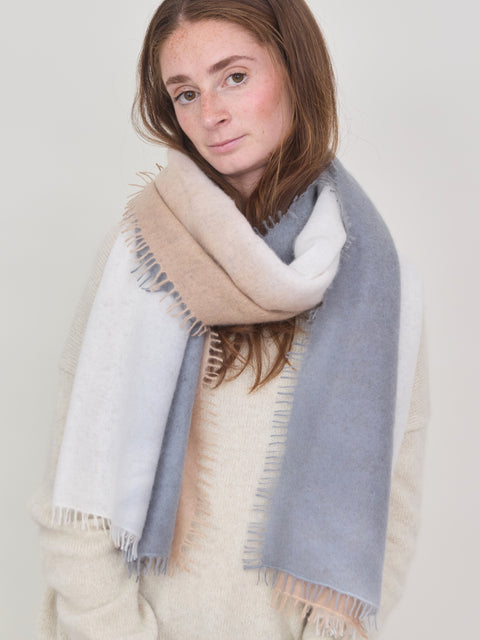 Luxo Cashmere Scarf, grey/cream/beige