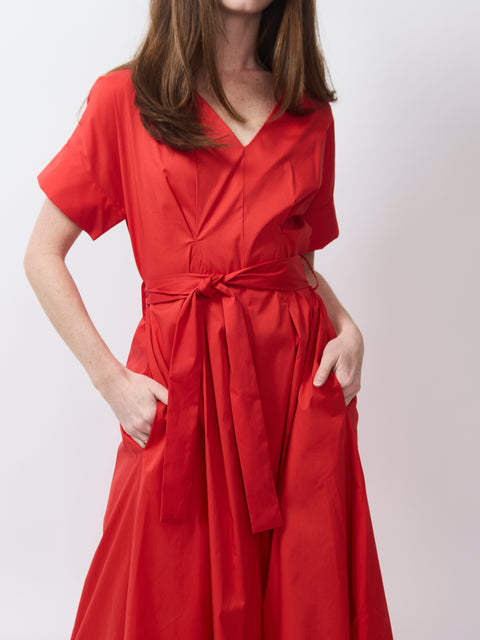 Cherry Twist Dress, coral