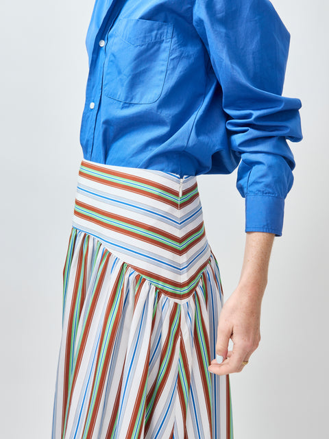 In the Name of Love Skirt, blue/green stripe