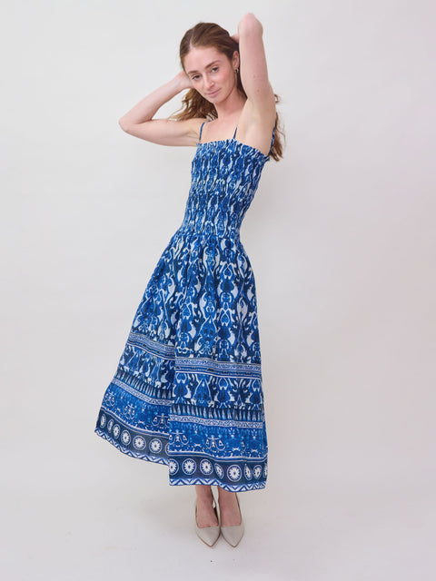 Delancey Selva Midi Dress, blue vibes L Delancey Selva Midi Dress, blue vibes L