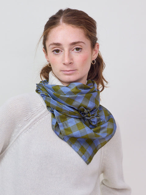 Light Silk Cowboy Scarf, Guthrie in Forest