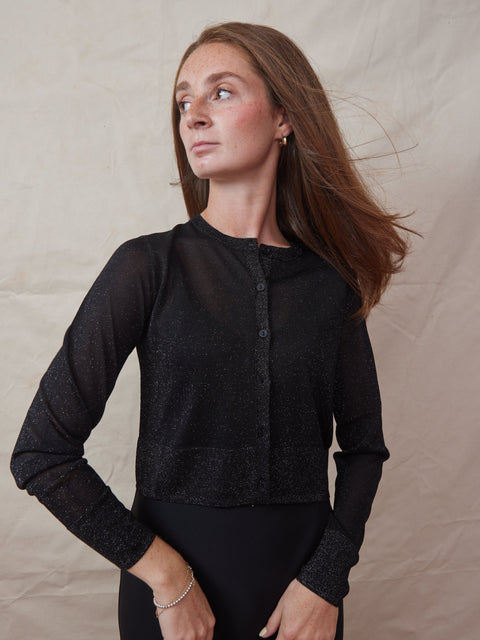 Shimmer Cardigan, Black