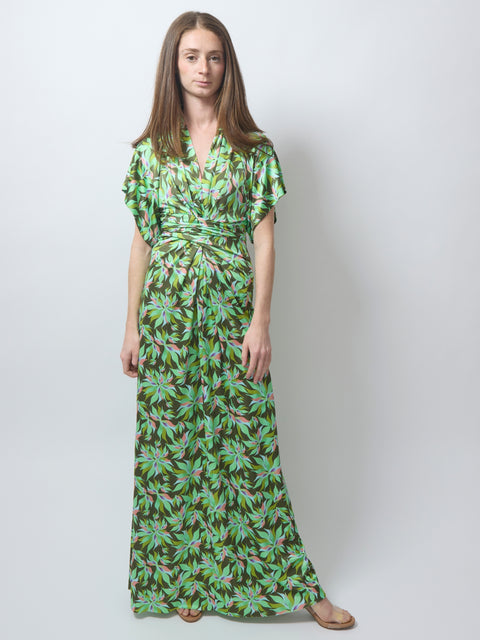 Corvo Wrap Dress, greens