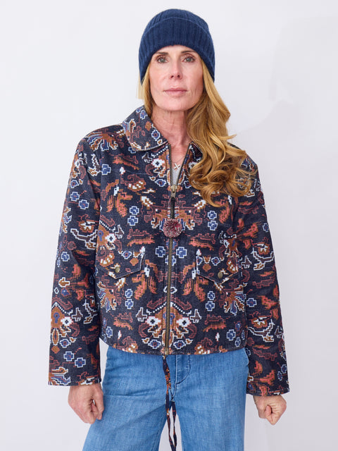 Lex Indigo Kilim Jacket, Dark Blue