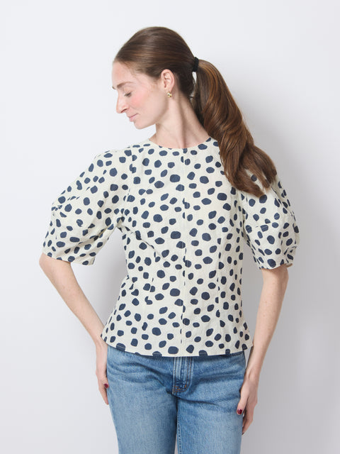Lino Top, Yayoi white & black