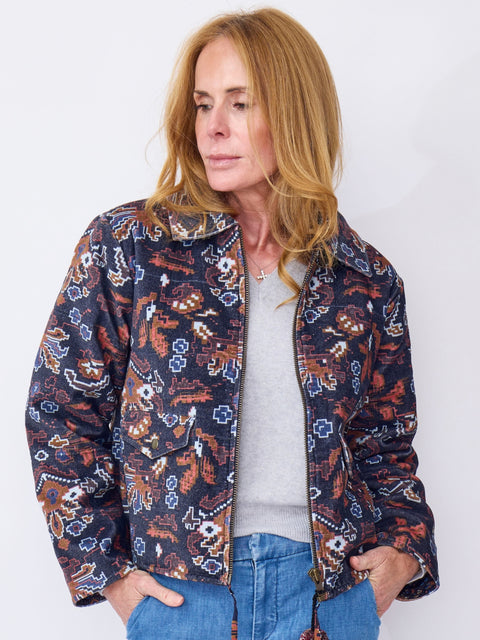 Lex Indigo Kilim Jacket, Dark Blue
