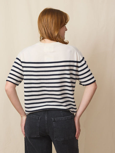 Cila, Cream/Navy Stripes