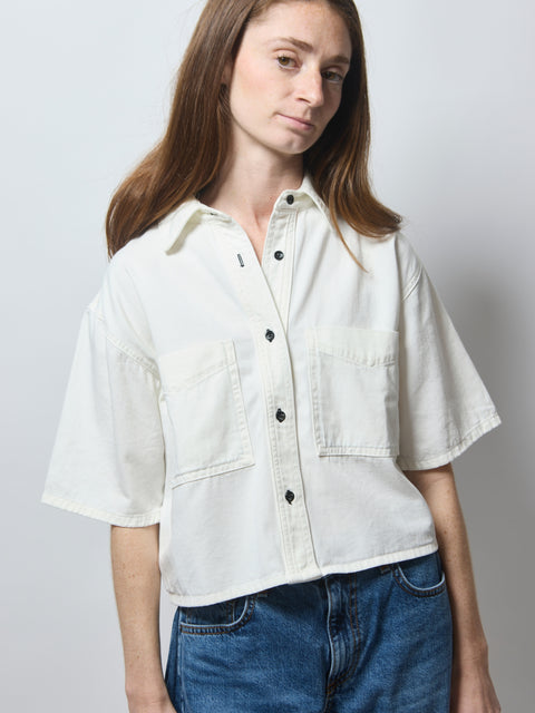 Short Sleeve Combo, White Sashiko