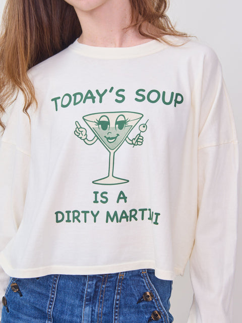Crop Long Sleeve Tee, martini soup