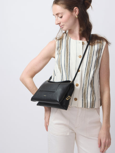 Stripe Godet Top, Affogato stripe