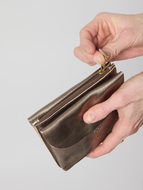 Classic Zip + Snap Envelope, bronze