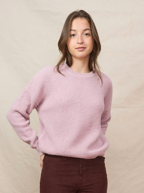 Crewneck Pull-On Sweater, Dusty Pink