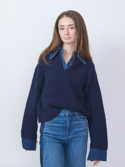 Harvey Sweater, Navy/Denim