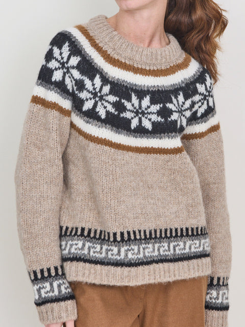 Snowflake Fairisle Pullover, Oat
