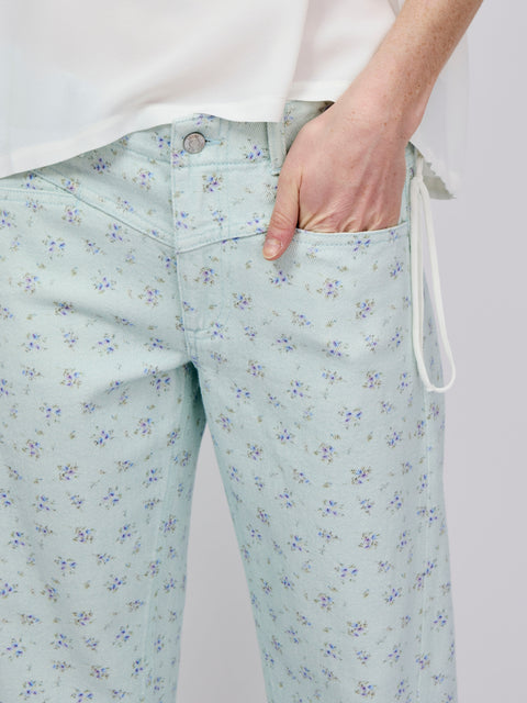 Selena Crop, minty floral