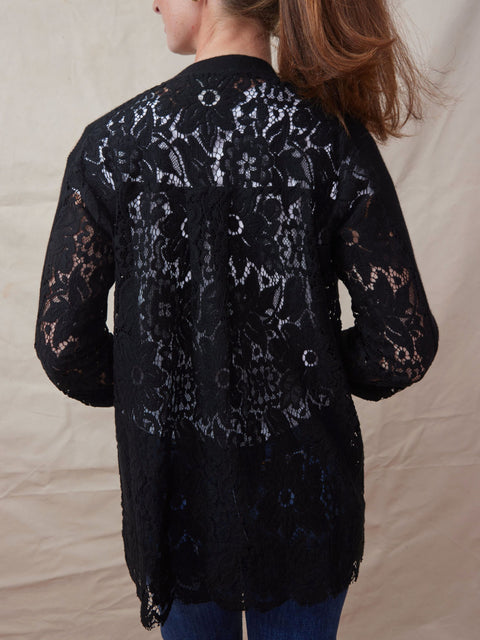 Lace Cardigan, Black