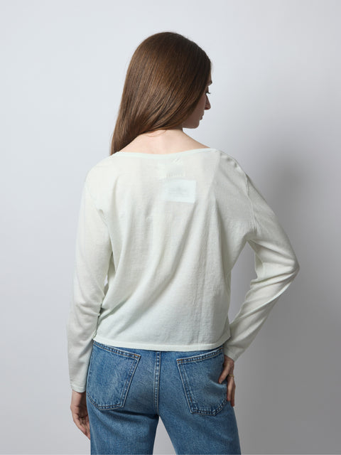 Cotton L/S Scoopneck, Luce
