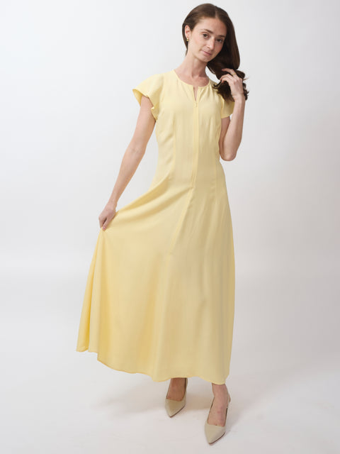 Gisa Zip Dress, double cream