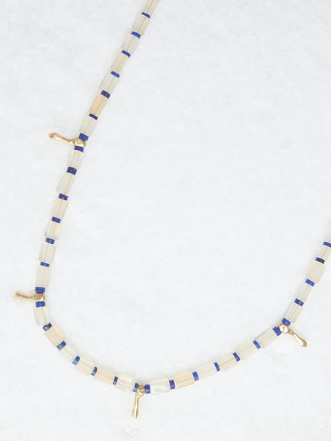 Calima Chalcedony Lapis Bronze Necklace