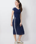 Sheer Sporty Chiffon Skirt, navy