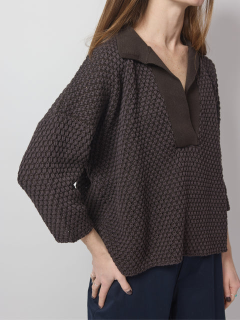 Polo Scollo Profundo, dark brown