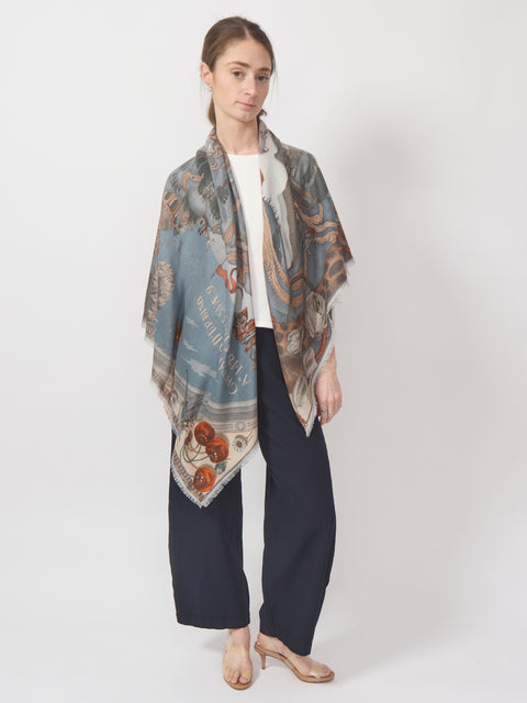 The Medici Cheetah Wool/Silk 135cm x 135cm