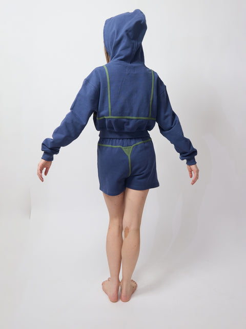 Bikini Bod Zip-Up Hoodie, blue/green