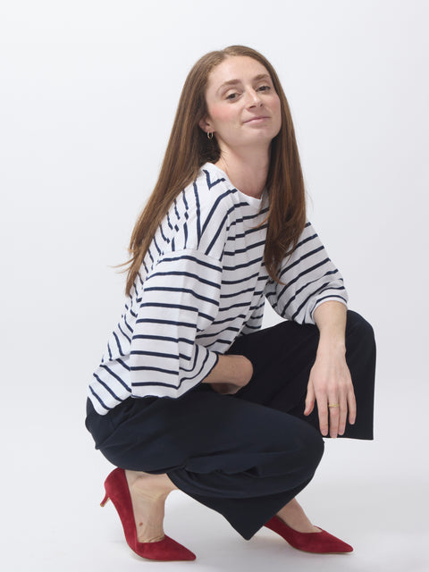 Presley, Wide Navy French Stripe