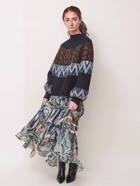 Callie Midi Skirt, Blue